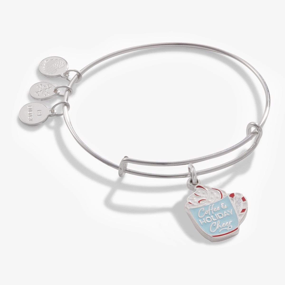 'Coffee + Holiday Cheer' Charm Bangle Bracelet
